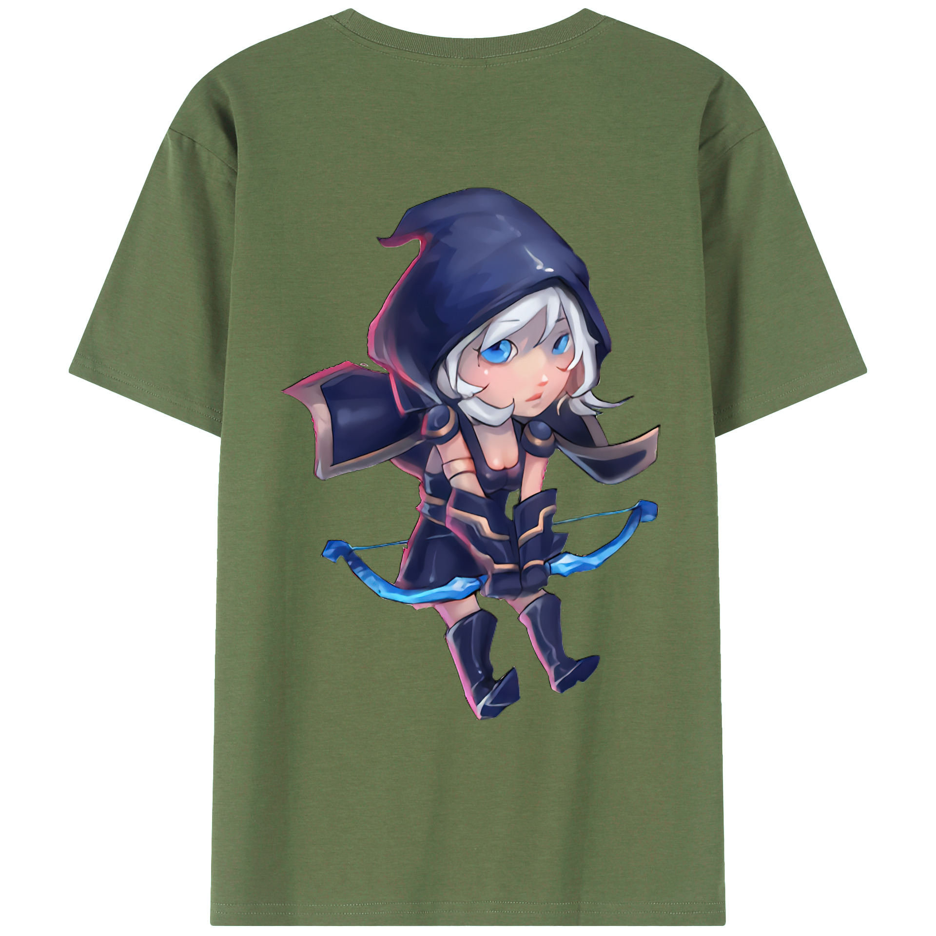 （画像用） リーグ・オブ・レジェンド League of Legends LOL 綿100％ メンズ半袖Tシャツ（バックプリント） 通気性